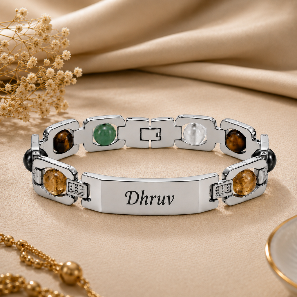 Edge Stone Rakhi - Silver