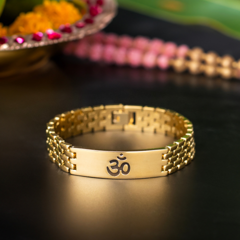 Deluxe Gold Plated Om Bracelet