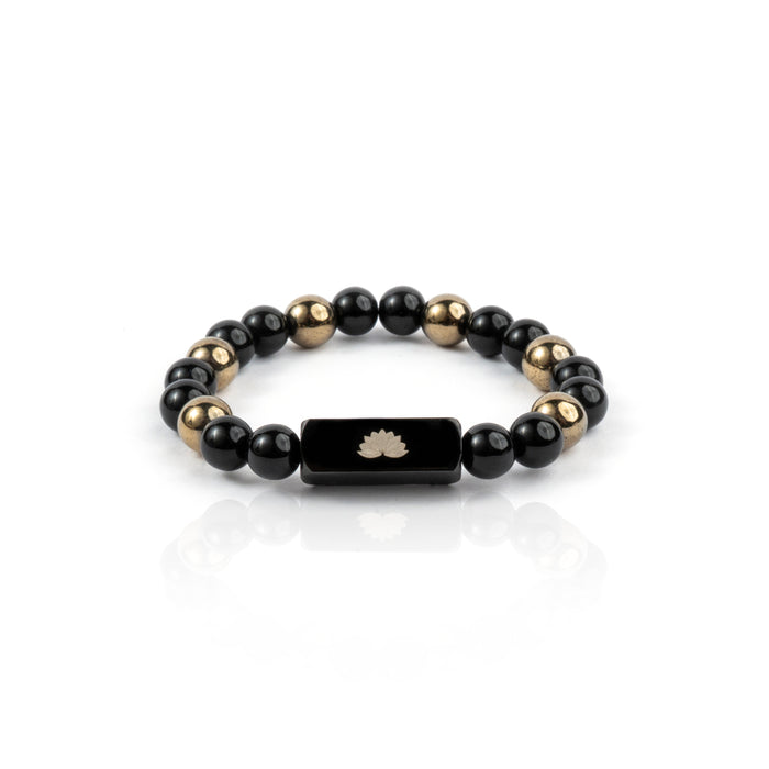 Protective Black Onyx & Goldstone Bracelet