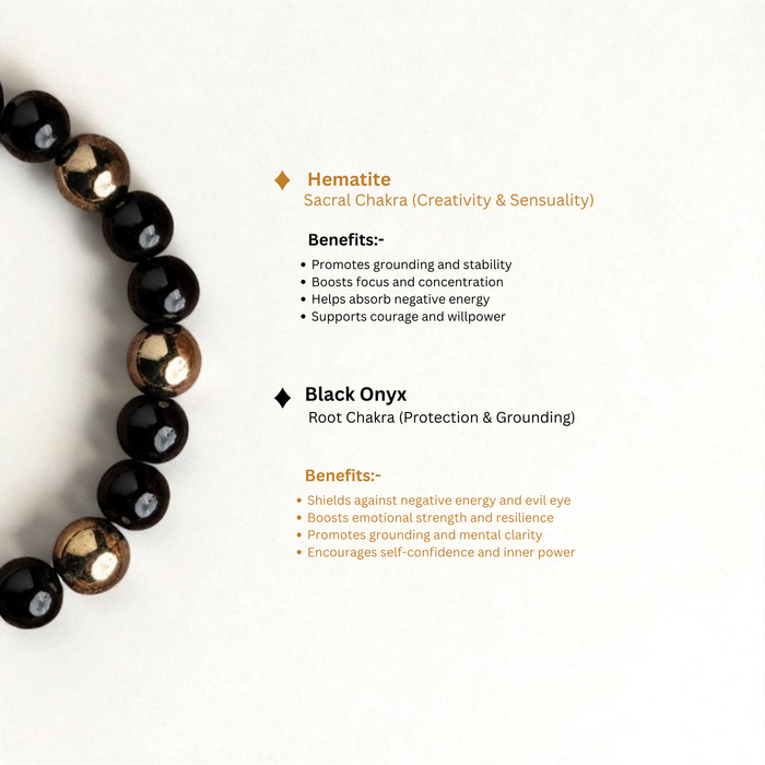 Protective Black Onyx & Goldstone Bracelet