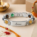 Edge Stone Rakhi - Silver