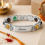 Edge Stone Rakhi - Silver
