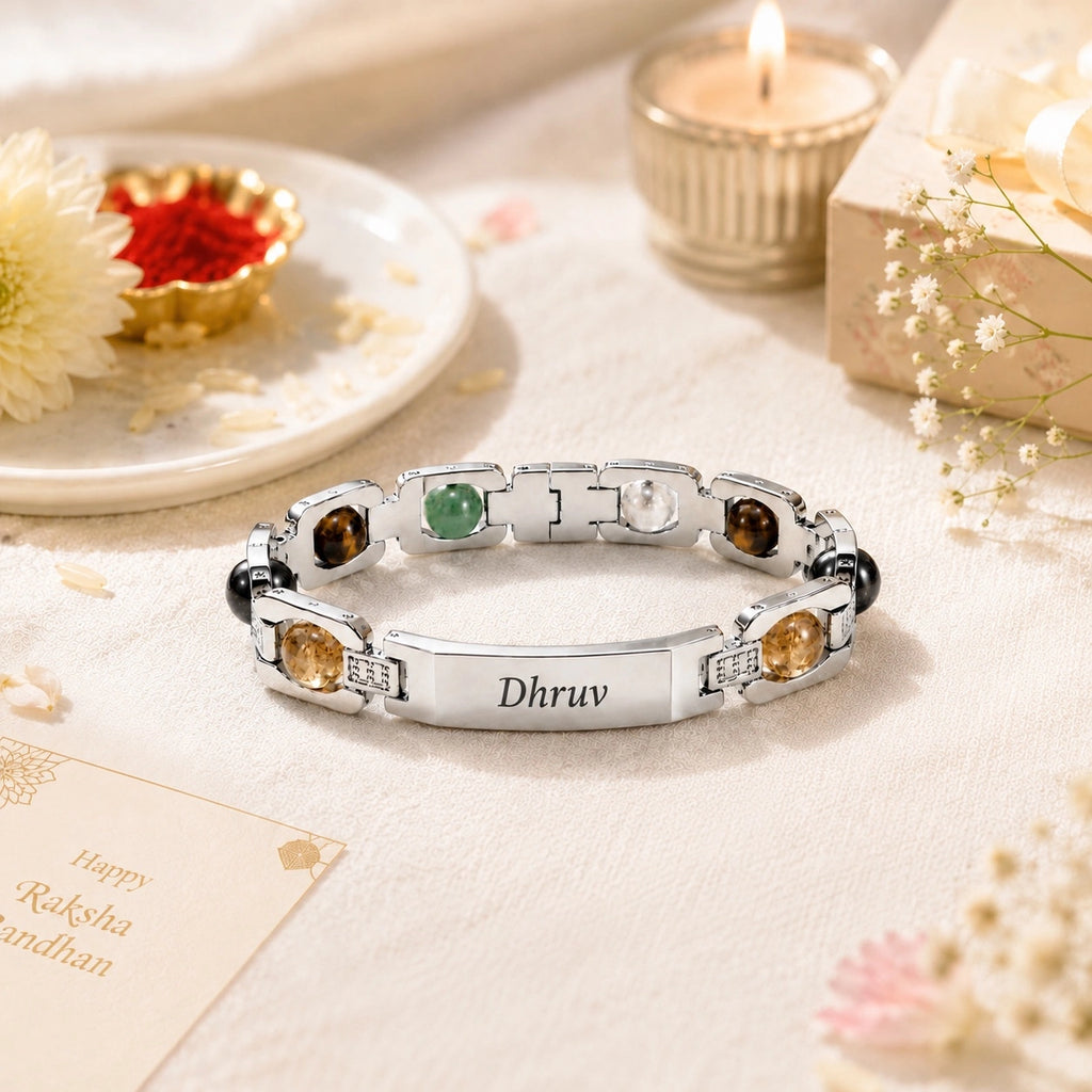 Edge Stone Rakhi - Silver