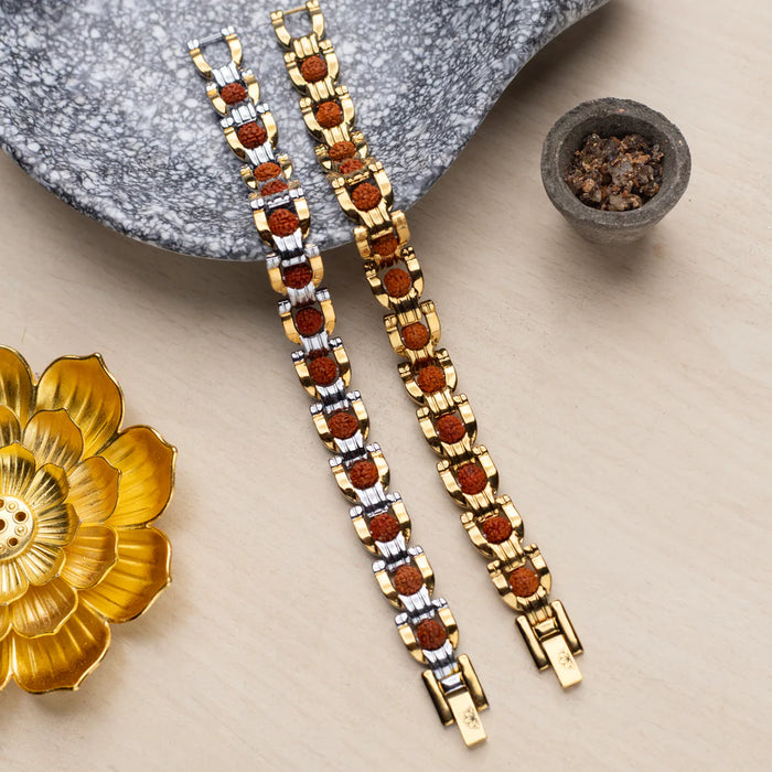 Gold Plated Rudraksha Bracelet