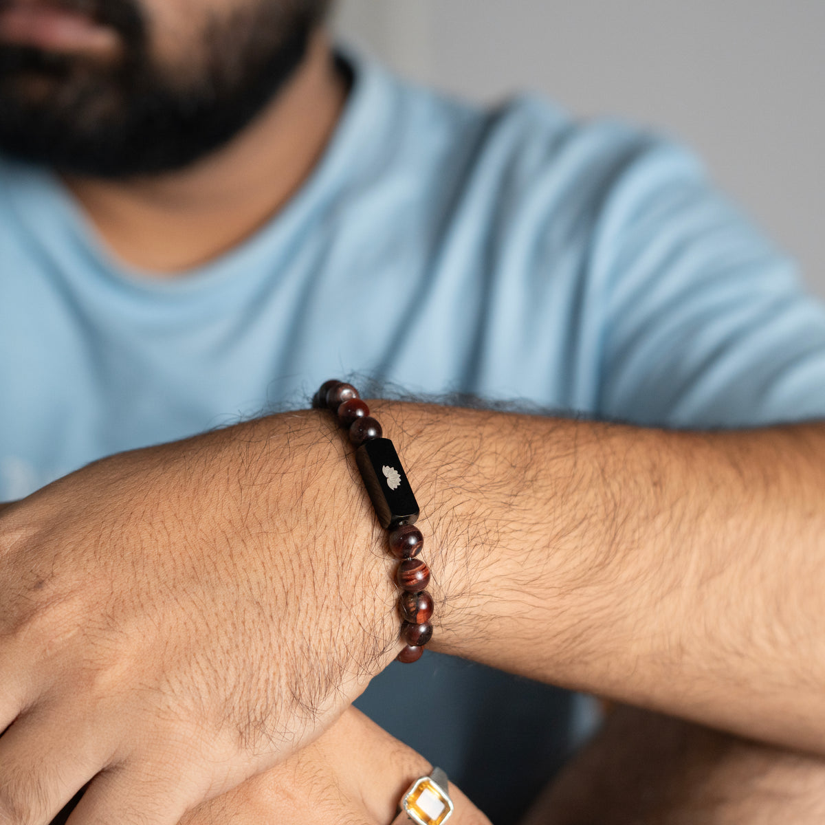 Crimson Gaze Tiger Eye Bracelet