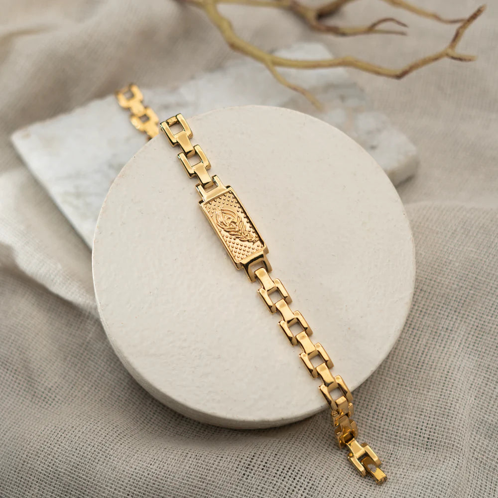 Gold Plated Feather Bracelet