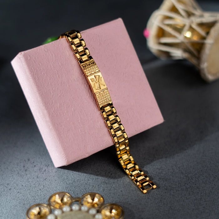 Gold Plated Shiva Damru Bracelet
