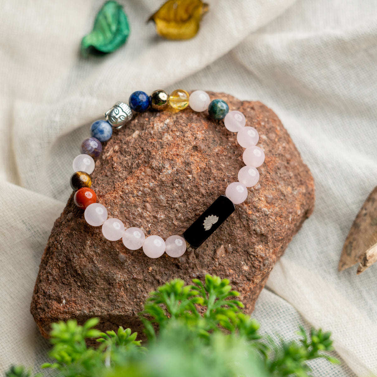 Solace Rose Quartz 11 Chakra Bracelet