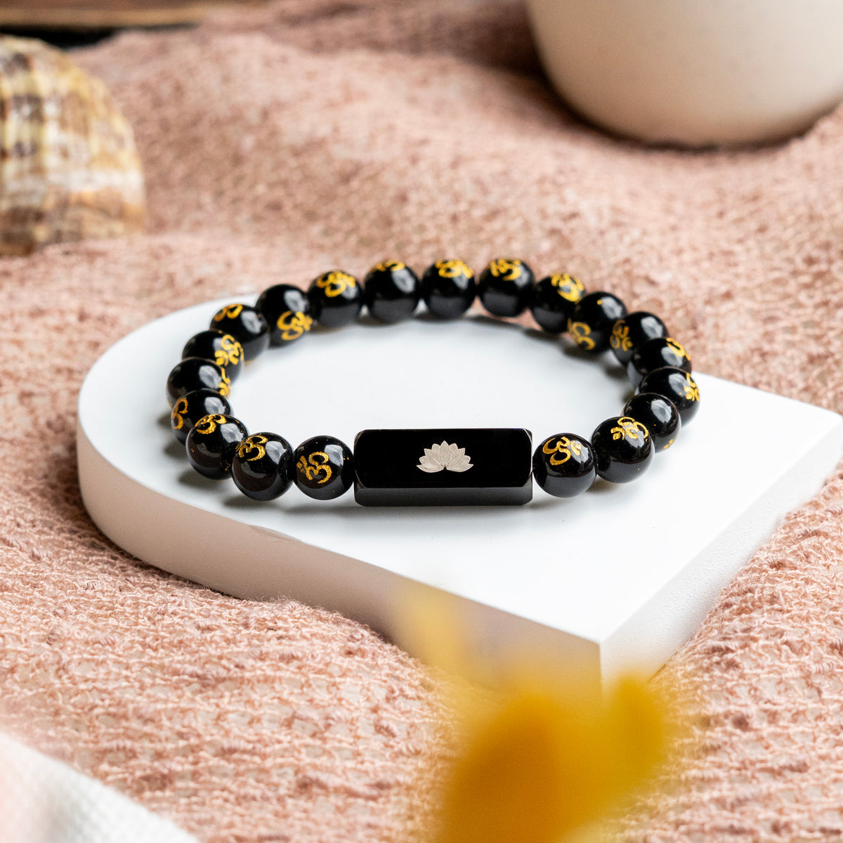 Black Onyx Om Bracelet