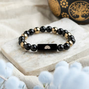 Protective Black Onyx & Goldstone Bracelet