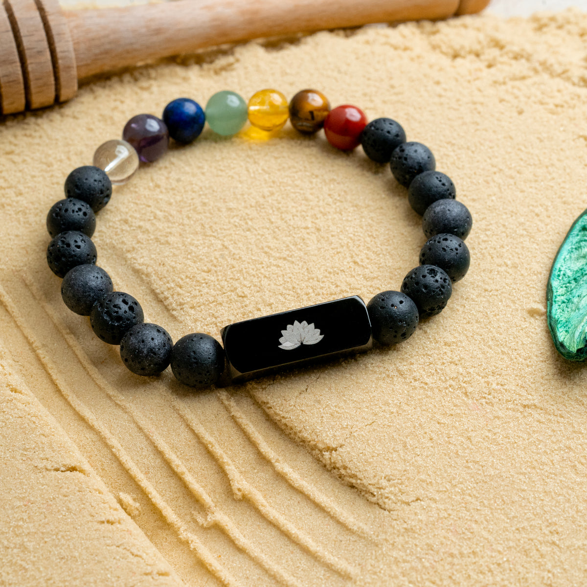 7 Chakra Lava Bracelet