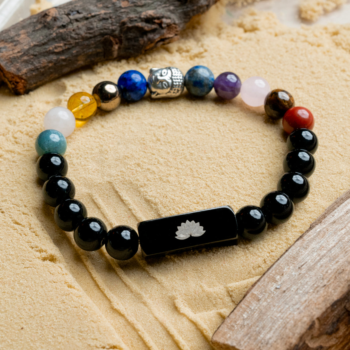 Guardian Black Onyx 11 Chakra Bracelet