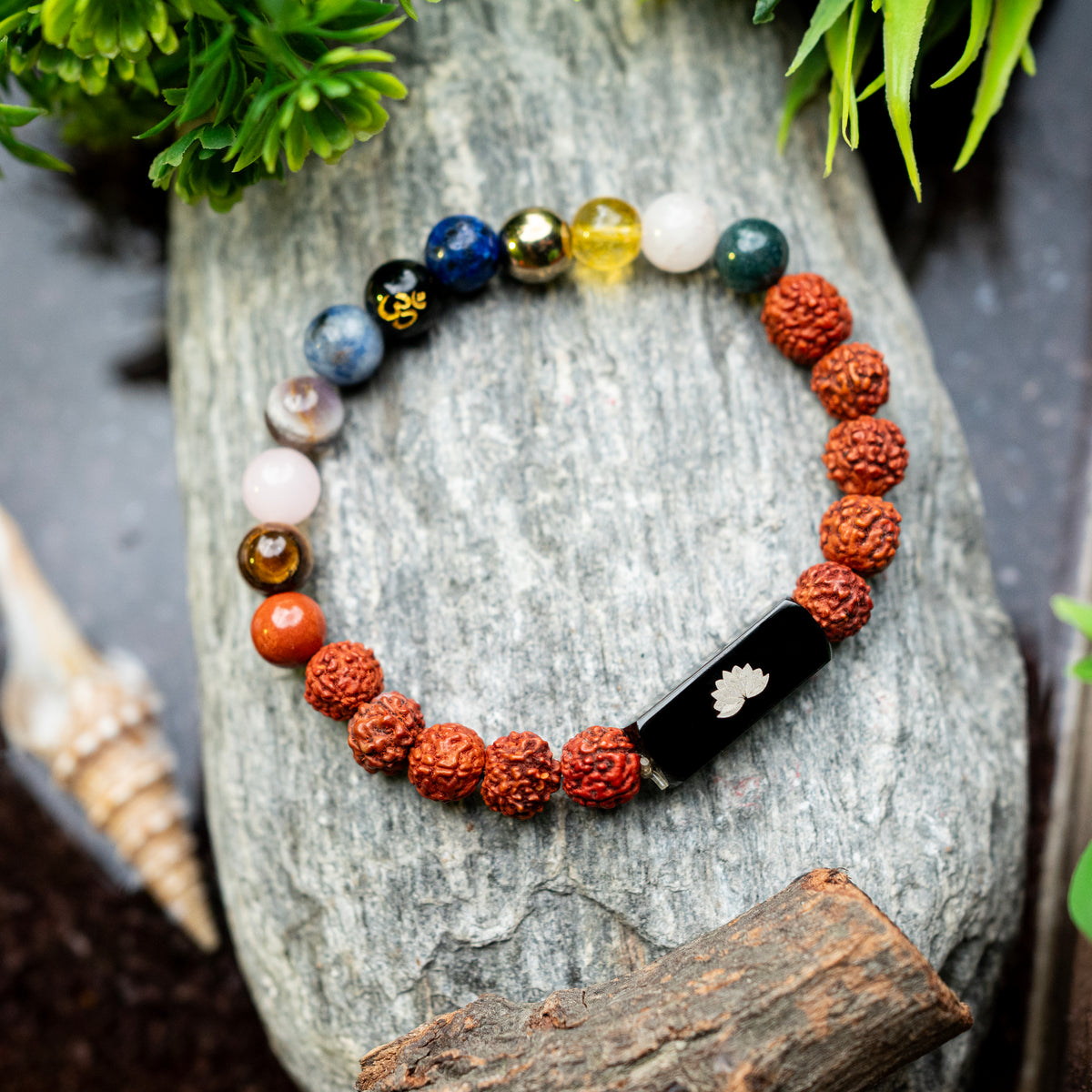 Trinetra Rudraksha 11 Chakra Bracelet