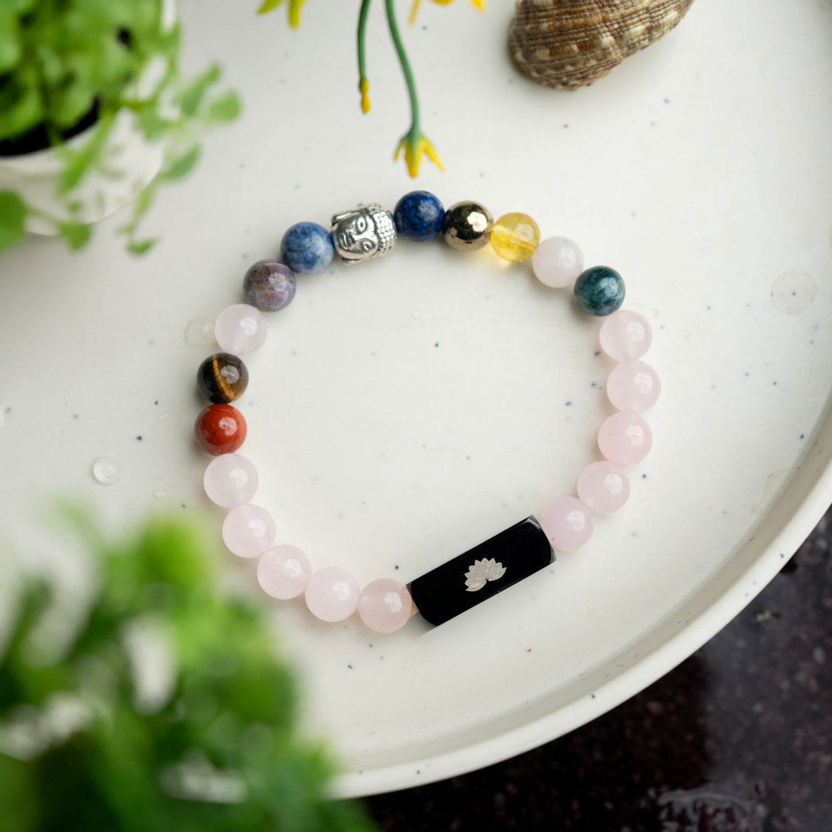 Solace Rose Quartz 11 Chakra Bracelet