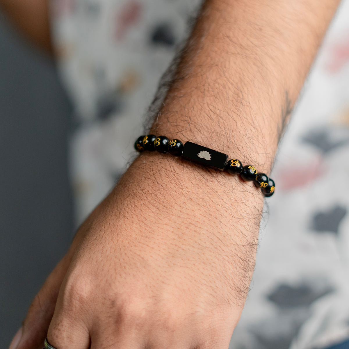 Black Onyx Om Bracelet