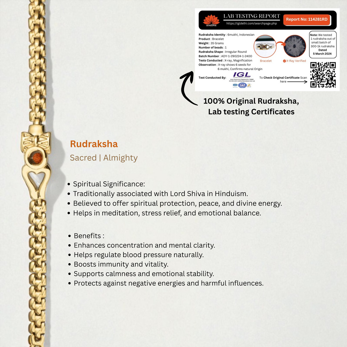 Lord Shiva Rudraksha Kada