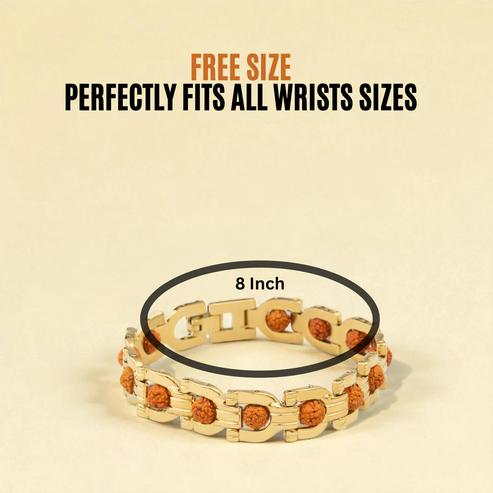 Gold Plated Rudraksha Bracelet