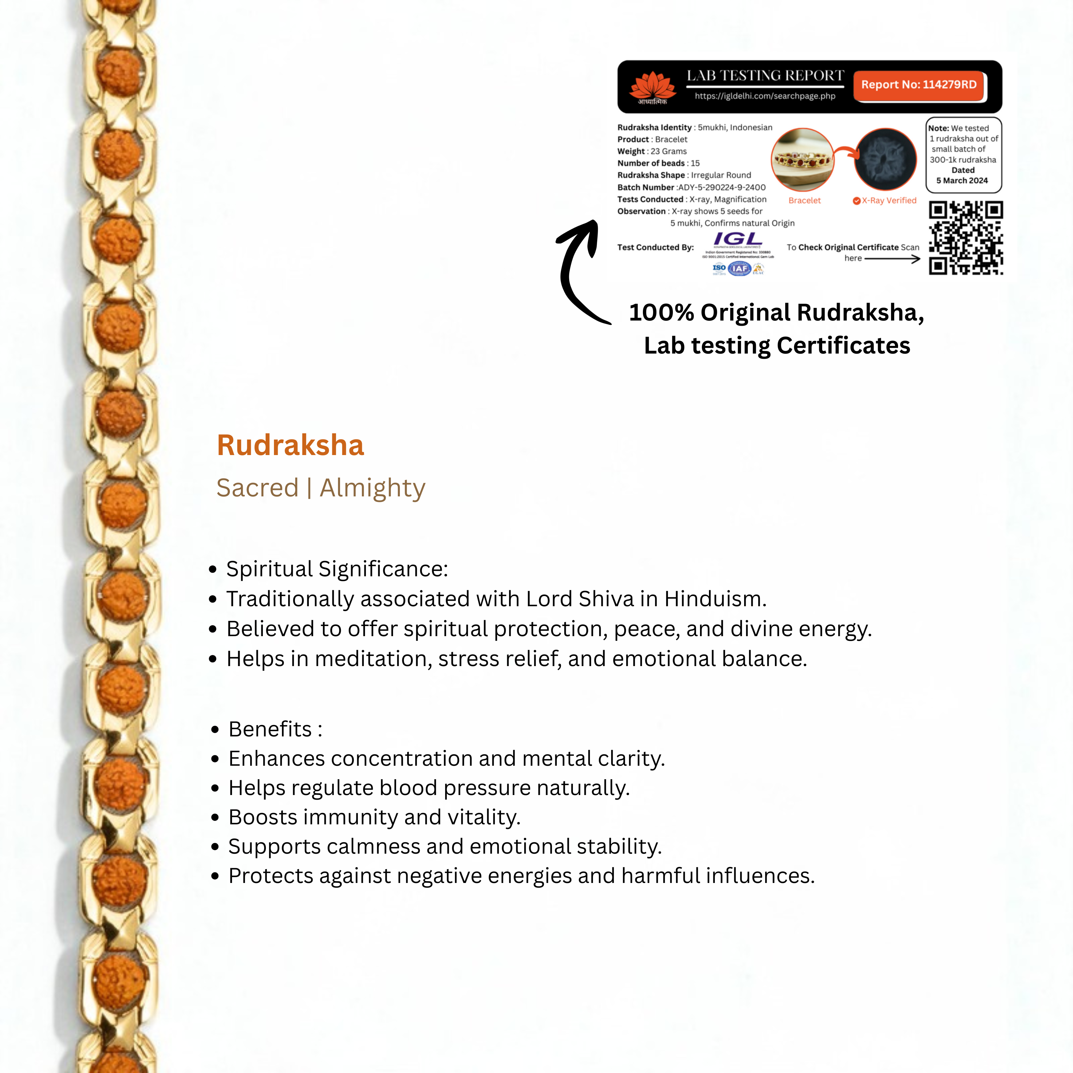 Trinetra Rudraksha Kada