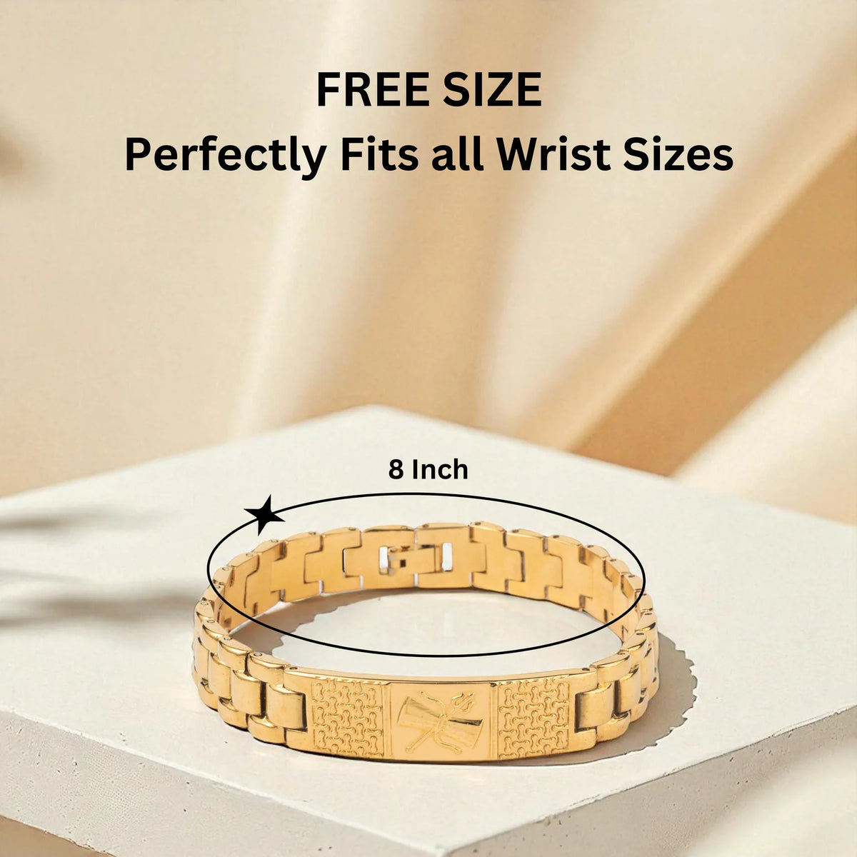 Gold Plated Shiva Damru Bracelet
