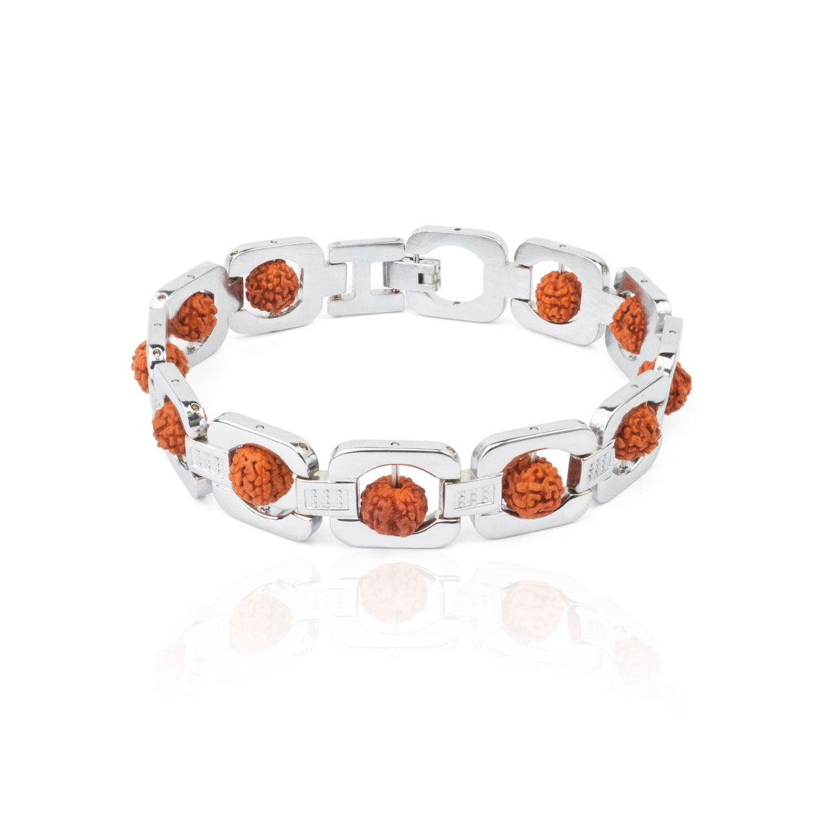 SILVER PLATTED RUDRAKSHA BRACELET(LAB TESTED)