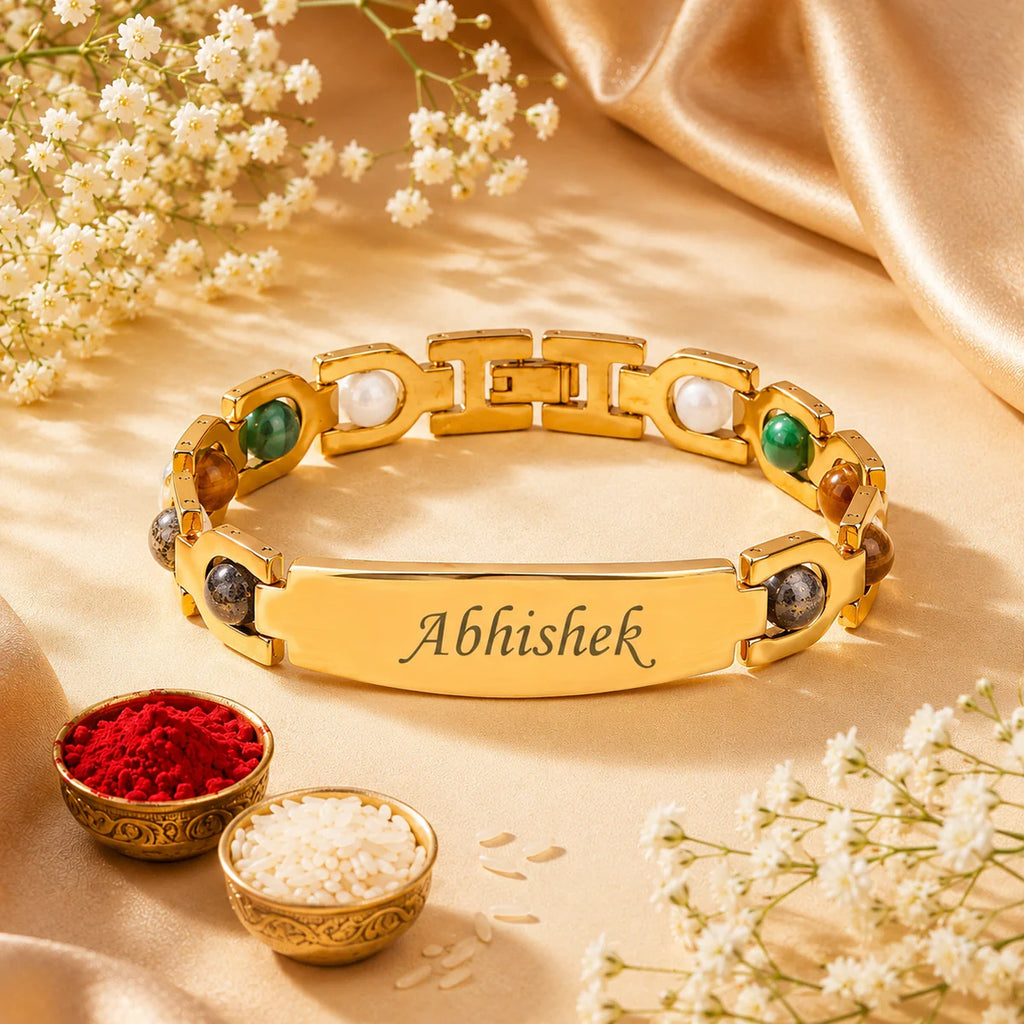 Arc Stone Rakhi - Gold